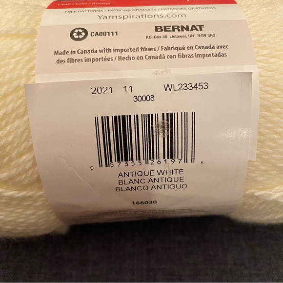 Yarnspirations Bernat Softee Baby Antique White Yarn - Picture 3 of 5